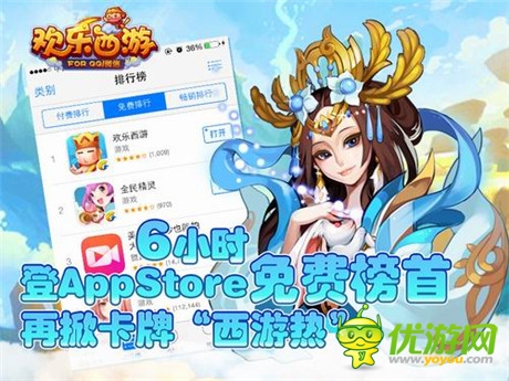 6小時登IOS免費(fèi)榜首《歡樂西游》再掀卡牌“西游熱